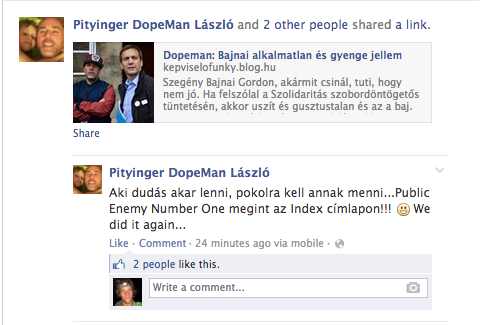 A pipogya Dopeman irtóra örül, hogy beszólt Bajnainak