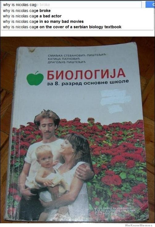 Nicolas Cage elárulta, mit gondol arról, hogy egy szerb bioszkönyv címlapképe