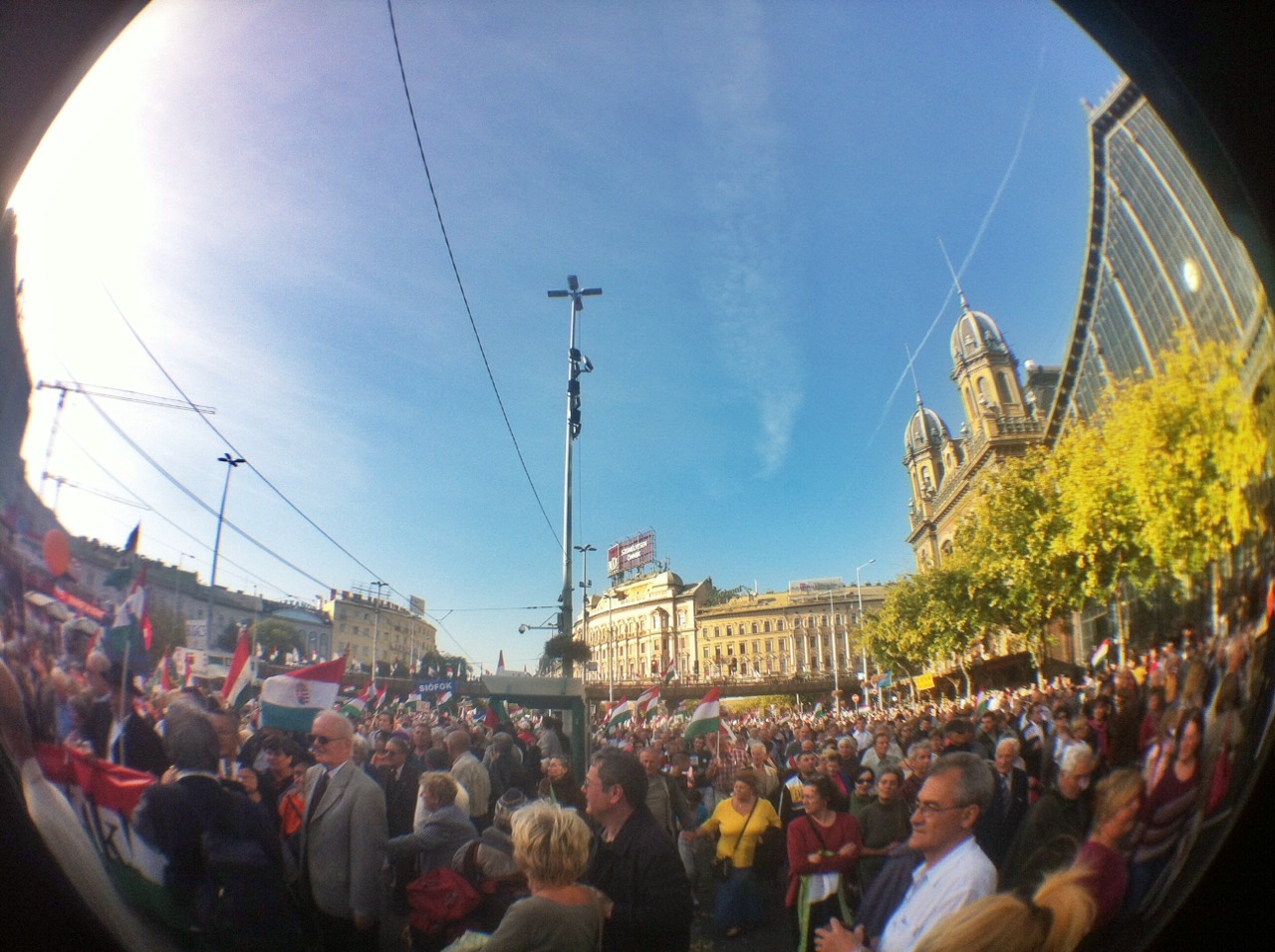 Illustration for article titled Szily László megérkezett a Békemenetre félmeztelen nőket lesni