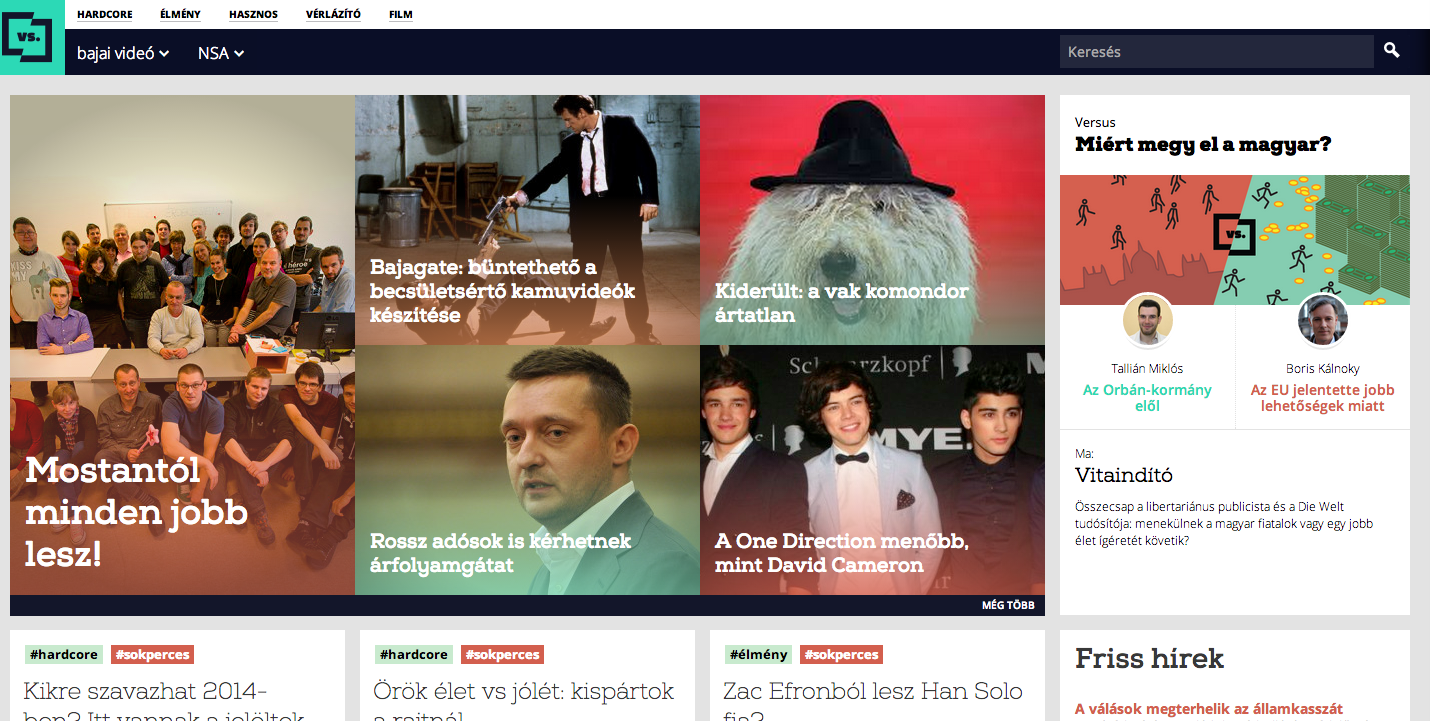Dizájncsempefesztivál: elindult a vs.hu, az új hírportál