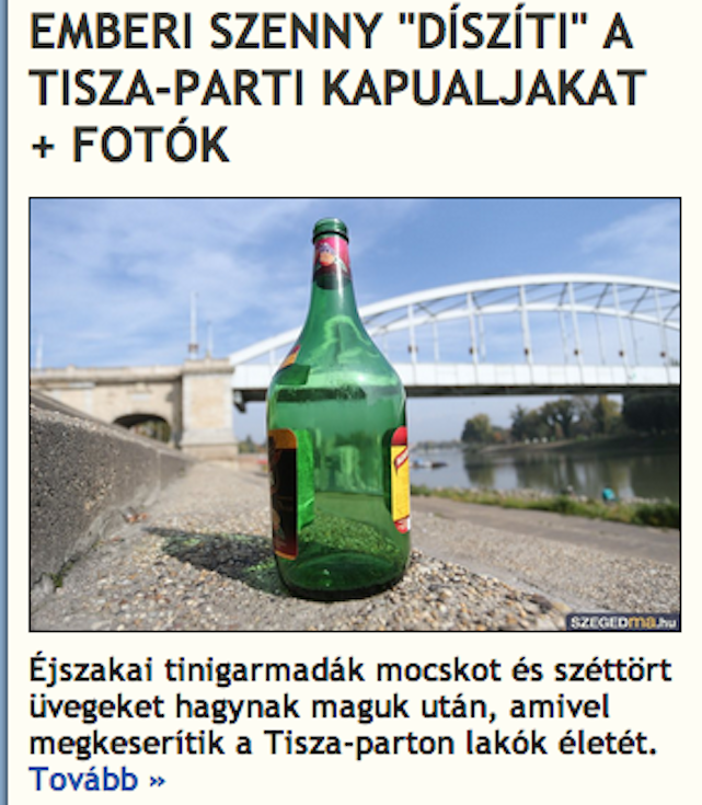 A nap szava a tinigarmada, miattuk lett alkoholtilalom Szegeden