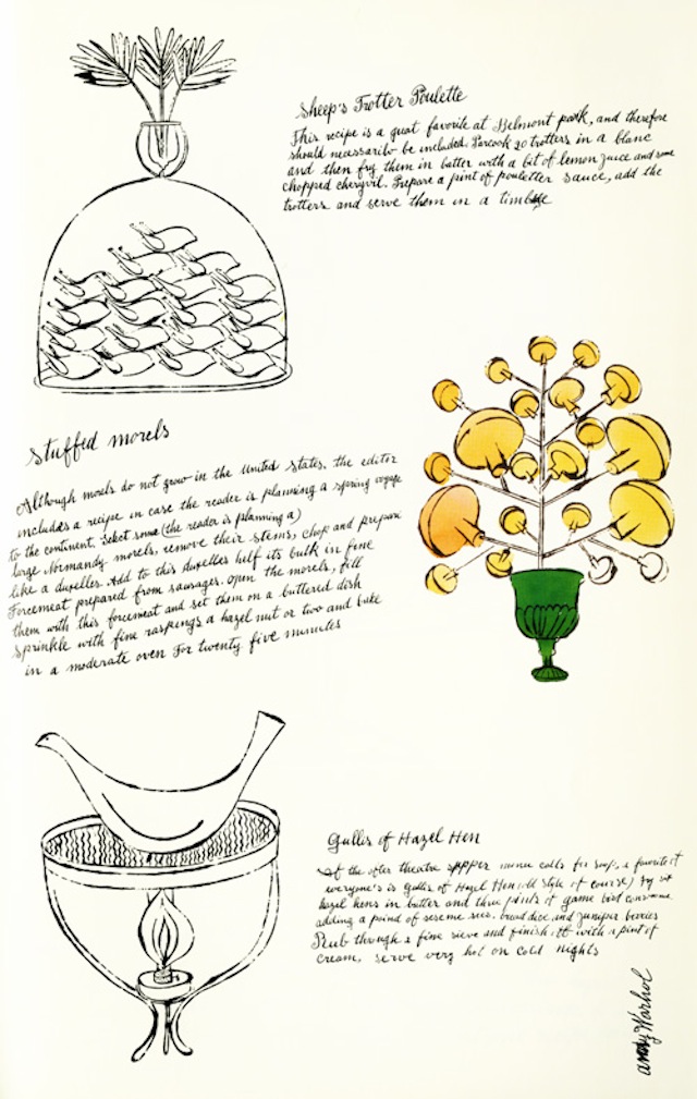 Illustration for article titled A fiatal Andy Warhol illusztrált egy vicces szakácskönyvet