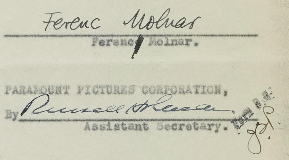 Molnár Ferenc aláírásától is megszabadul Hollywood