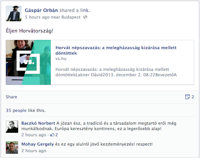 Orbán Gáspár ünnepel, hogy nem házasodhatnak a melegek