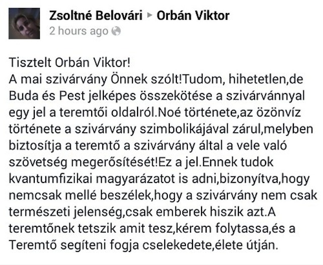 Az Isten üzent a budapesti szivárvánnyal Orbán Viktornak (frissítve)