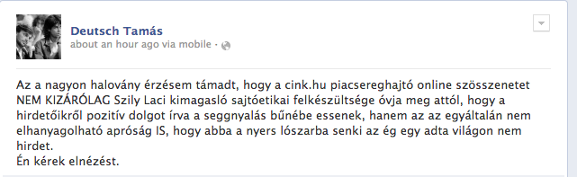 "Nyers lószar"-nak nevezte a Cinket Deutsch Tamás, itt válaszolok neki