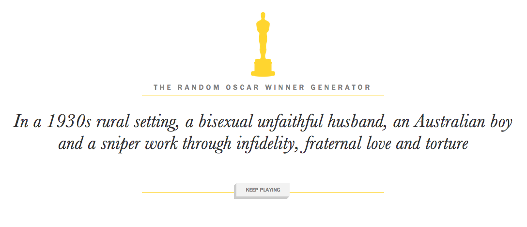 Generálj magadnak Oscar-nyertes filmet!