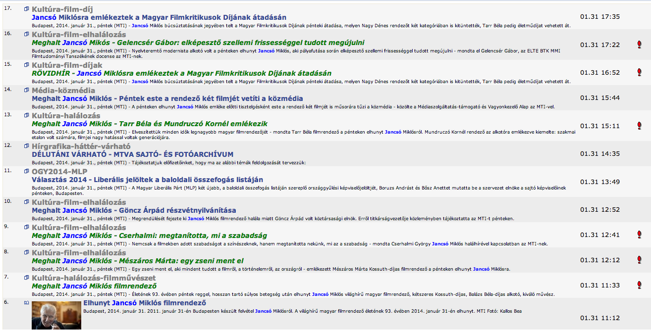 Meghalt Jancsó Miklós. Kit érdekel?