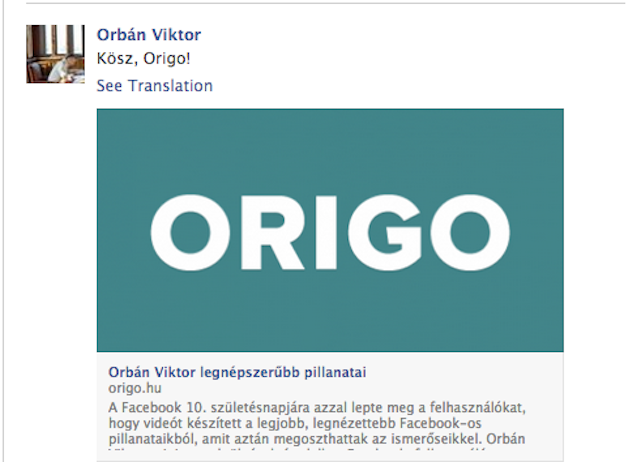 Illustration for article titled Orbán Viktor nyilvánosan flörtölt az Origóval (frissítve)