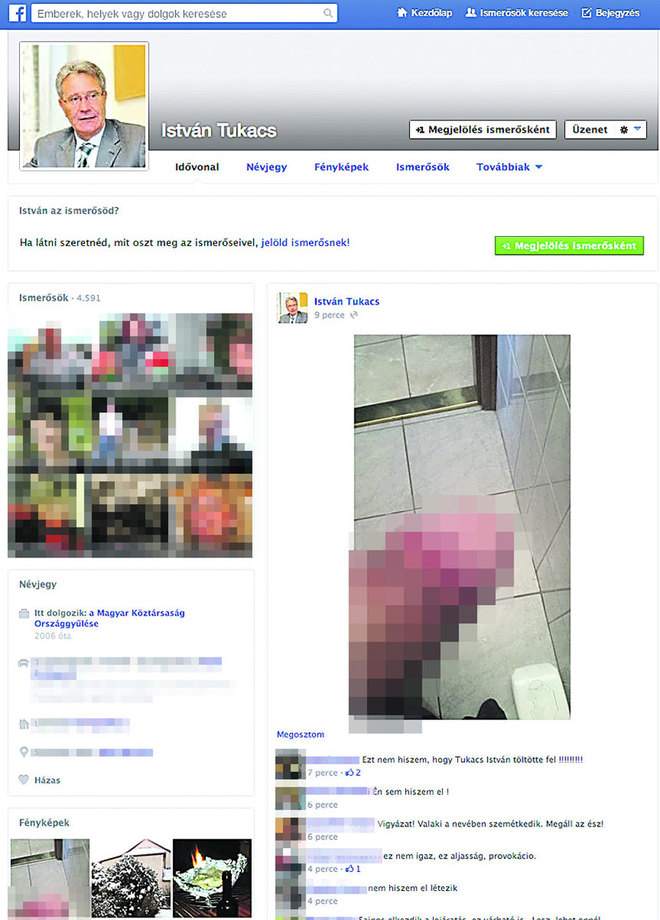 Pénisz bukkant fel a parlamenti képviselő profilján