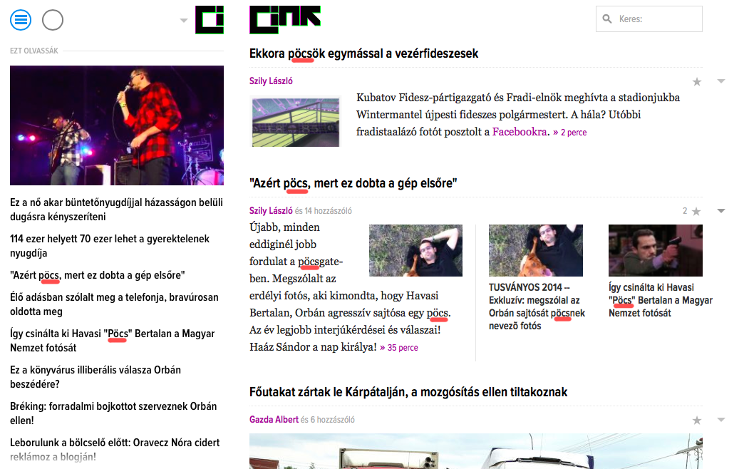 Médiatörténet: egyszerre nyolc pöcs a Cink címlapján