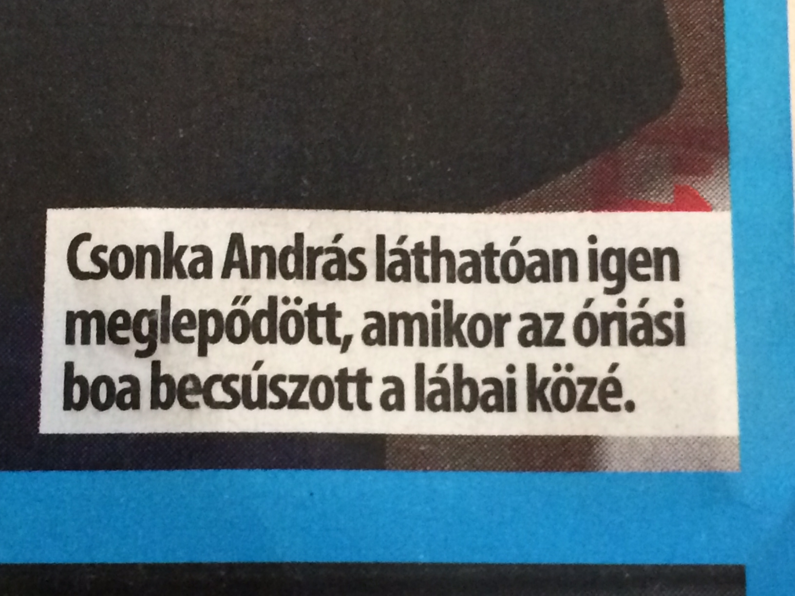 Félelmetes dolog csúszott be Csonka András lábai közé