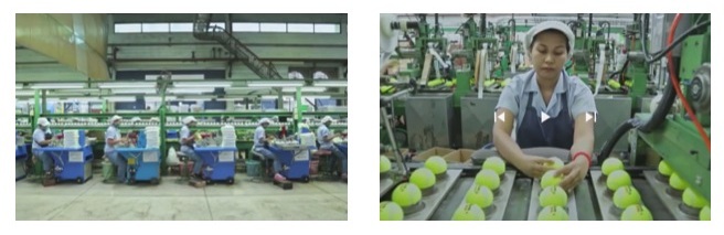 Illustration for article titled Elképesztő High-Tech teniszlabda gyár. Videók: profiterol és teniszlabda receptek!