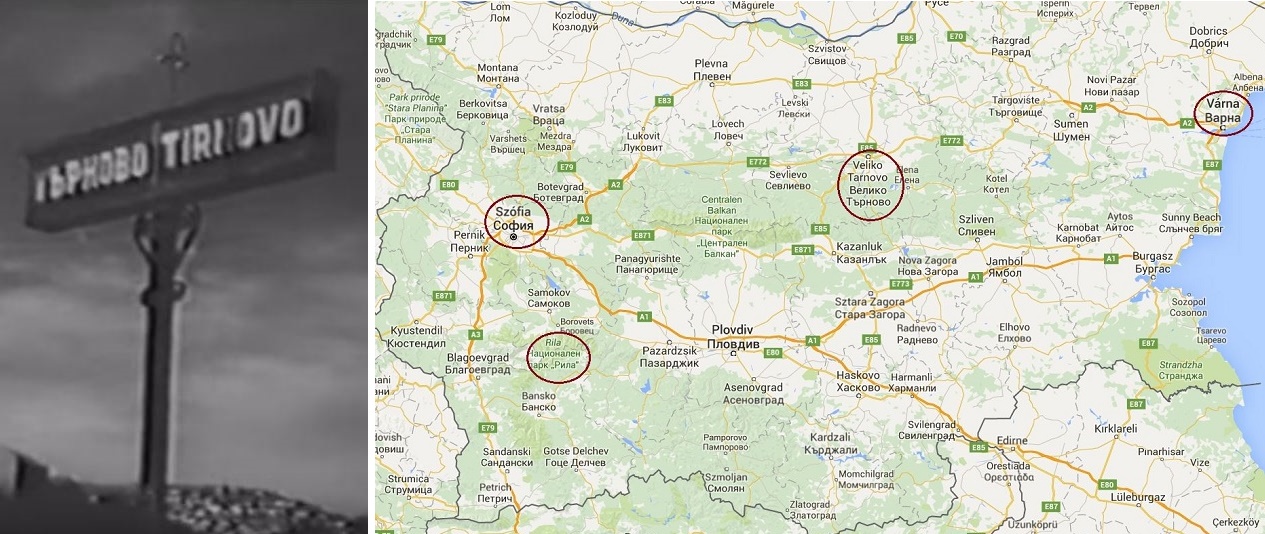 1. Jelenet a filmből: a tarnovói vasútállomás. 2. Forgatások Bulgáriában