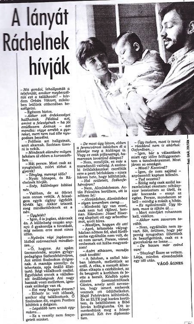 Illustration for article titled Cigánylányról nevezték el Orbán Ráchelt