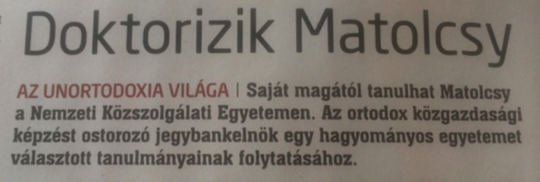 Miért bombahír, hogy Matolcsy György újra egyetemre jár? (18+)