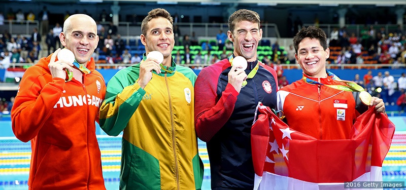 Illustration for article titled Ilyen nincs! A hármas holtttverseny a 100 méteres férfi pillangón Rióban!