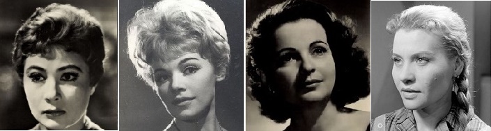 A modern, városi lányok: az érthetetlenül sokat filmező Ferrari Violetta és a nagyon csinos Krencsey Mariann. A paraszt- és munkáslányok szekciója: a szupersztár Mészáros Ági és az egyszerű kis Horváth Teri.