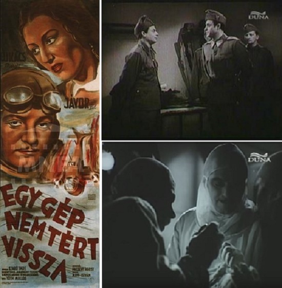 1. Az Egy gép nem tért vissza c. film plakátja. 2. Sárdy János a Viharbrigádban. 3. A Késő c. filmben Jávor Pál csodadoktorként, éppen Sárdy életet mentve meg.