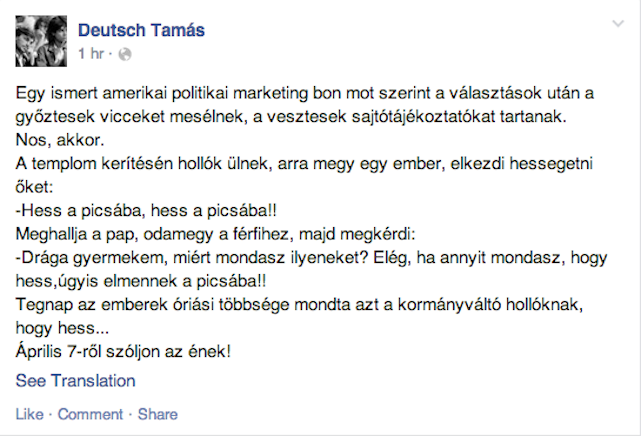 Deutsch Tamás: Hess a picsába!