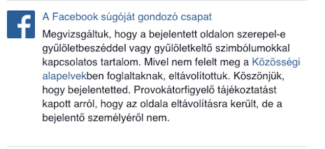 Ezt válaszolta a Facebook a Fidelitast feljelentő Cink-olvasónak