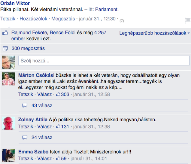 Illustration for article titled Orbán Viktor büszkén kihúzza magát a vietnami veteránok társaságában