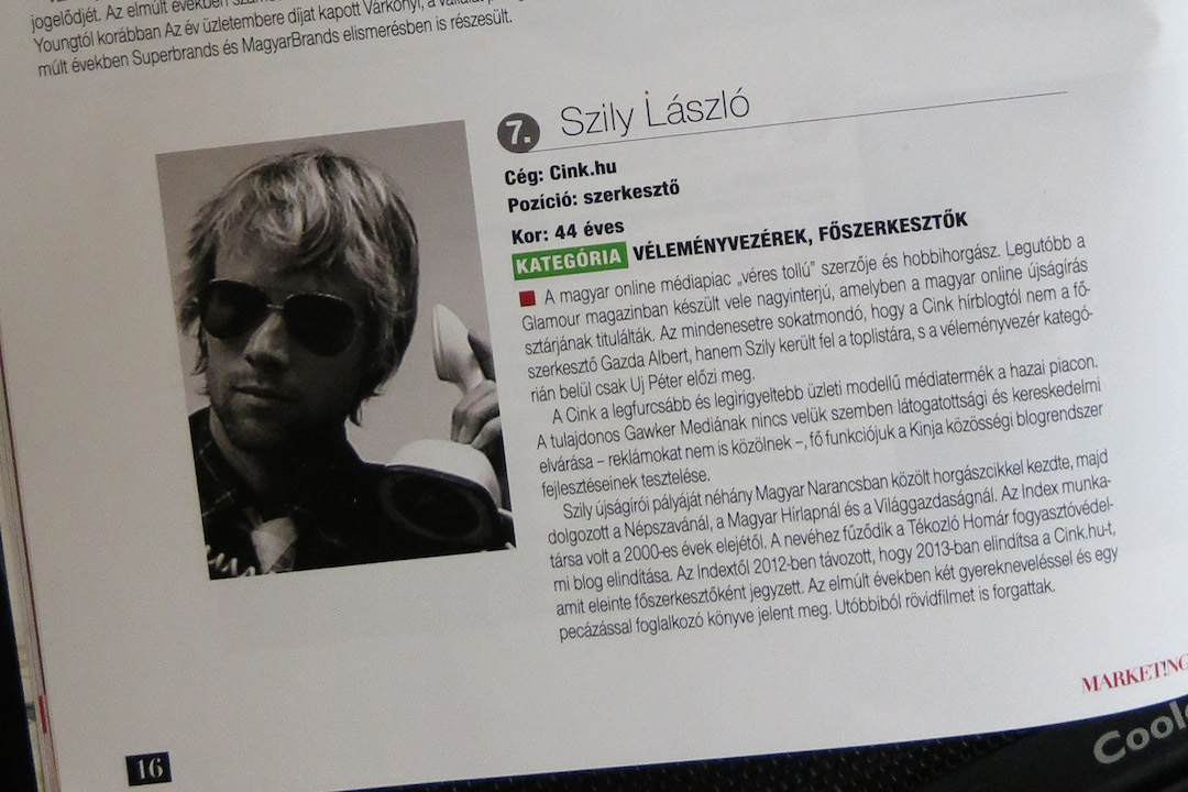 Kis híján elhallgattuk, hogy Szily László a 7. legmenőbb digitális ember