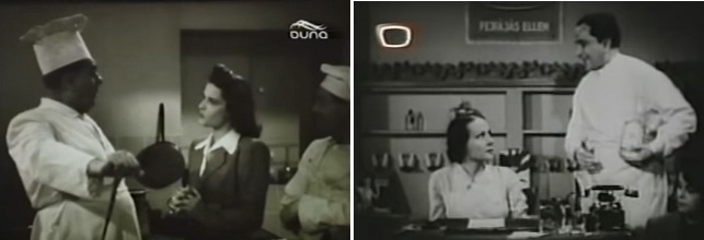 1. Karády Katalin a “Ne kérdezd, ki voltam’ c. filmben. 2. Fülöp Magda és Páger Antal a “Havi 200 fix” c. filmben