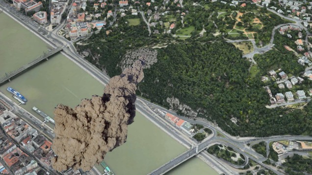 Illustration for article titled Ilyen lenne a Gellért-hegy, ha működő vulkán lenne