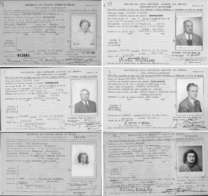 Hat magyar színész menedékkérelme: Vaszary Piri, Hajmássy Miklós, Páger Antal, Szilassy (Szabó) László, Szeleczky Zita, Karády Katalin