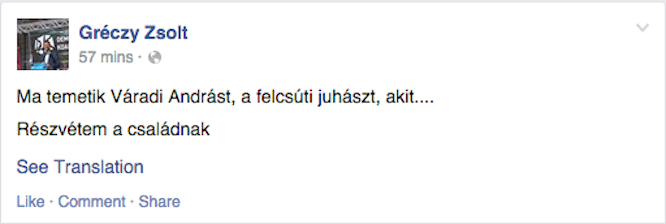 Gréczy Zsolté a nap, a hét, a hónap gusztustalan posztja