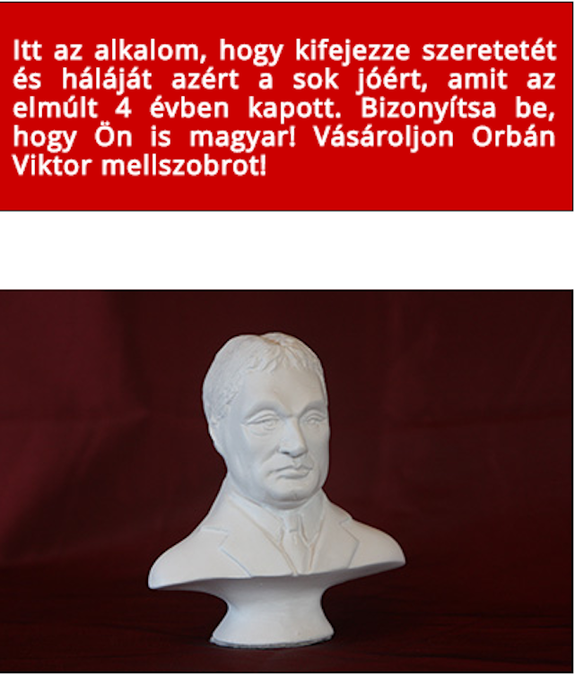 Illustration for article titled Szerinted vicc vagy igazi az Orbán-mellszobor-webáruház?