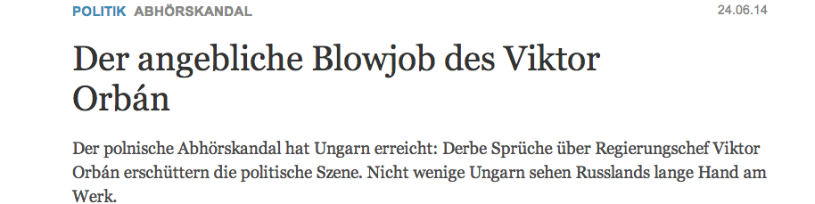 A hét német nyelvű cikkcíme magyar vonatkozású