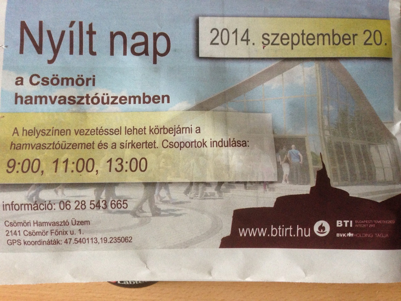 Van már programotok holnapra? Ha még nincs, menjetek hamvasztóüzembe!