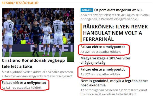 Ha valaki elérte a mélypontot, hát az Falcao