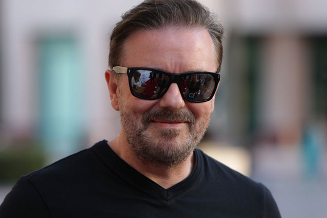 Hát persze, hogy megint Ricky Gervais reakciója a legviccesebb