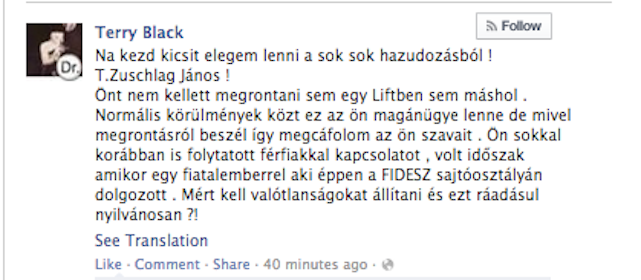 Terry Black lebuzizta Zuschlag Jánost