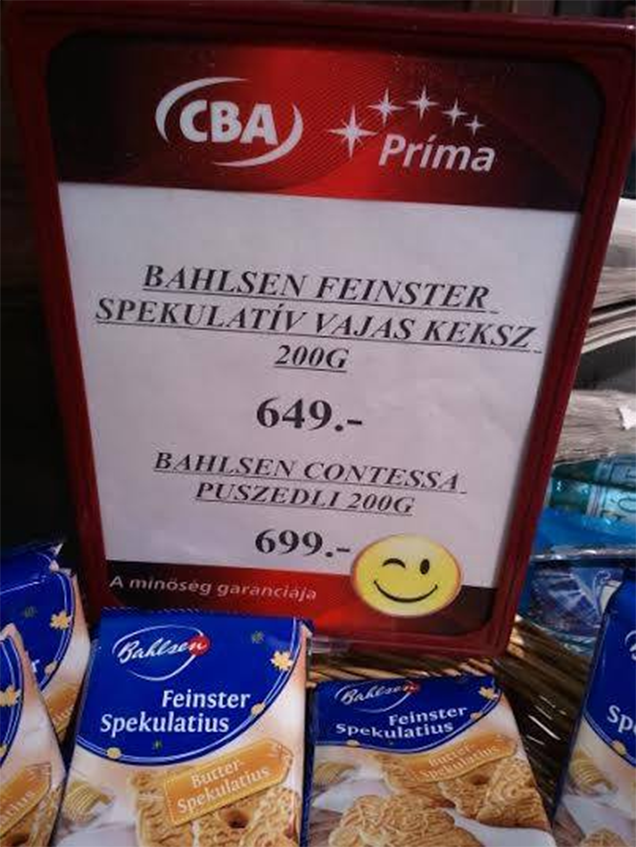 Spekulatív aprósüteményt árul a CBA