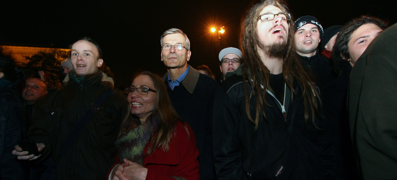 Demszky Gábor is ott volt a Fidesz székház ostrománál