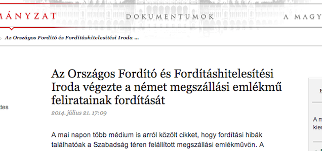 Miniszterelnökség: Nem mi vagyunk a hibásak, hanem a fordítók