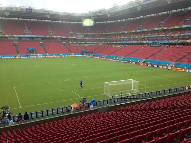 Illustration for article titled Nagyon durva eső esett Recifében, a Németország–USA meccs helyszínén