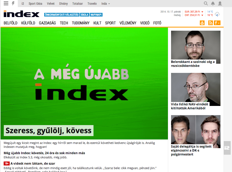 Kísértetiesre sikerült az Index legújabb arcfelvarrása (18+)
