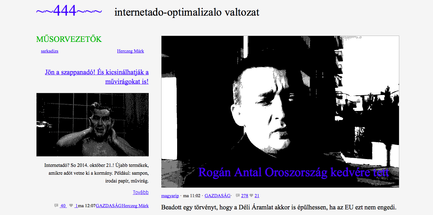 Internetadó-optimalizált 444-et csinált magából a 444