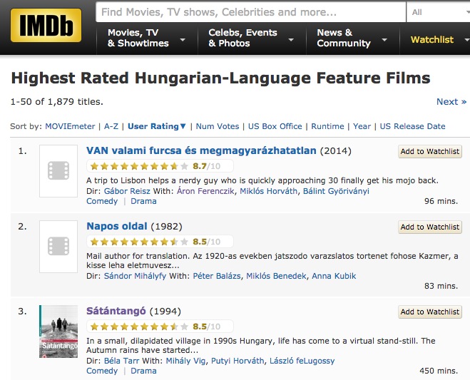 A VAN valami furcsa... a legjobb magyar film az IMDB-n