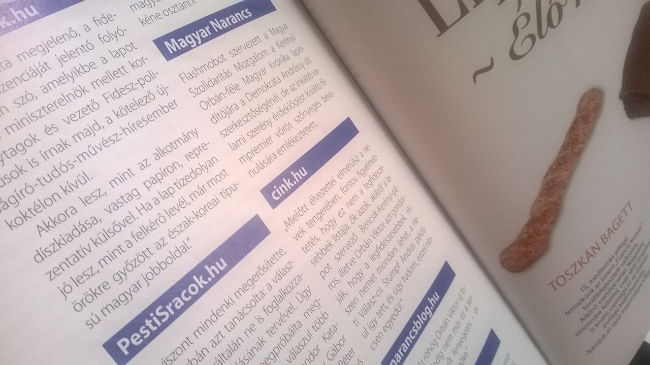 Benne van a Cink a Magyar Krónikában!