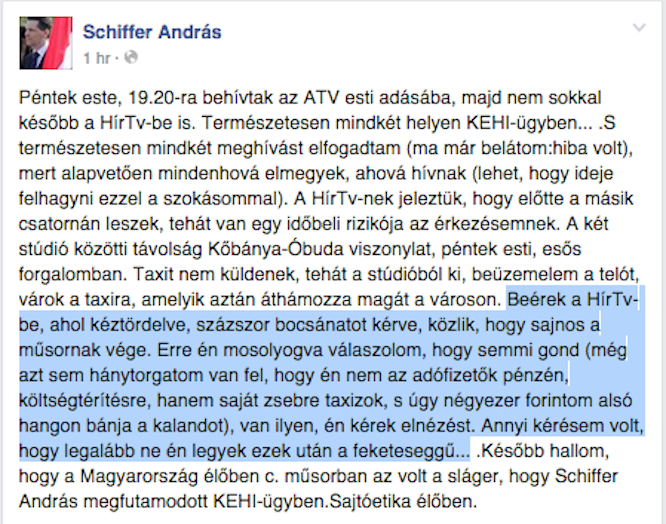 Így szívatta meg Schiffer Andrást a Hír Tv