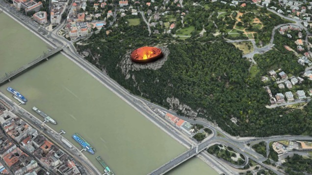 Illustration for article titled Ilyen lenne a Gellért-hegy, ha működő vulkán lenne