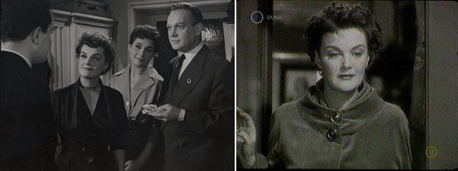 1. Kállai Ferenc háttal, Tolnay Klári, a nagyon fiatal Ruttkai Éva és a snájdig Básti Lajos. 2. A feleség szerepében a még mindig gyönyörű Tolnay Klári.