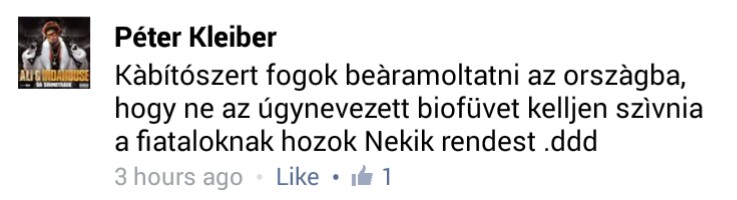 Illustration for article titled Becsületes drogkereskedő kommentelt Orbán facebookján