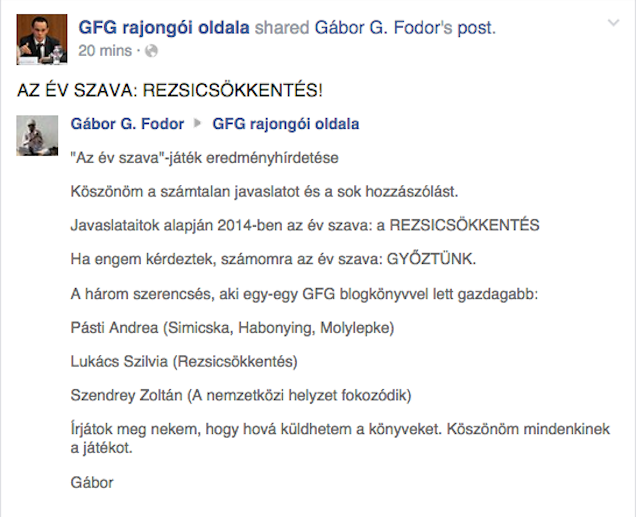 Illustration for article titled G. Fodor Gábor 2014-es év végi listájára ébredtem